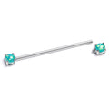 BodyCandy 14G Green Faux Opal Internally Threaded Industrial Barbell 38mm — main product shot