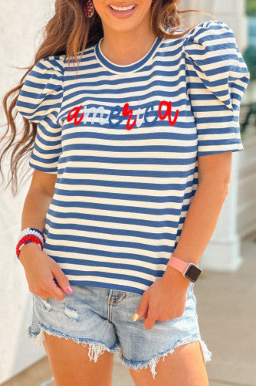 Pretty Little Patriot Pretty Little Patriot American Puff Sleeve Top — product category context