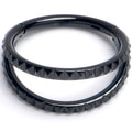 BodyCandy 16G 3/8" Black PVD Double Spike Precision Hinged Segment Ring — main product shot