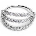 BodyCandy 20G 5/16 Clear CZ Gem Faux Triple Hoop Nose Hoop — main product shot