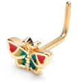 BodyCandy 20G 7mm Gold Tone Sunrise Butterfly L Shape Nose Ring — main product shot