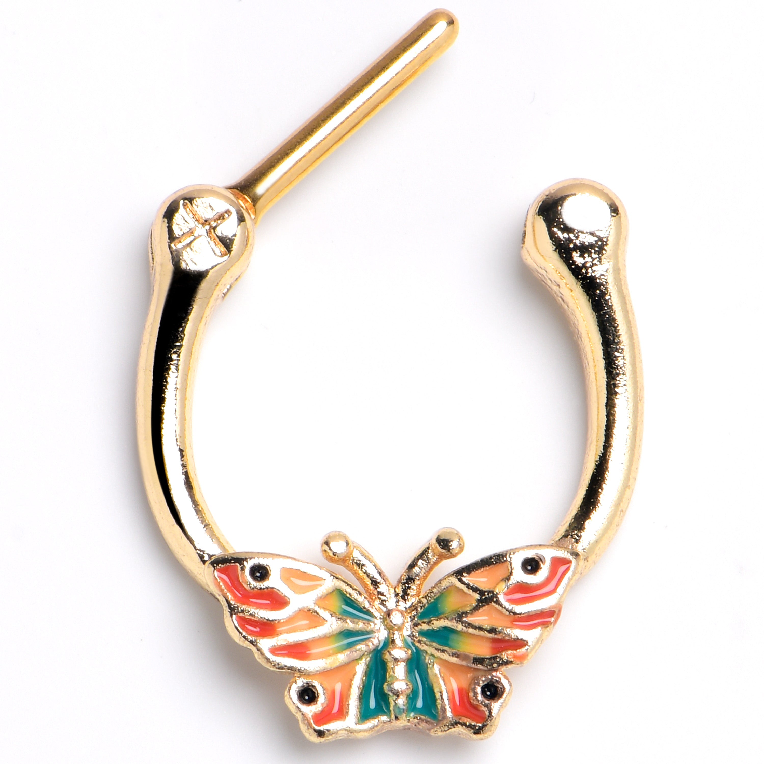 BodyCandy 16G 5/16 Gold Tone Sunrise Butterfly Cartilage Clicker — main product shot