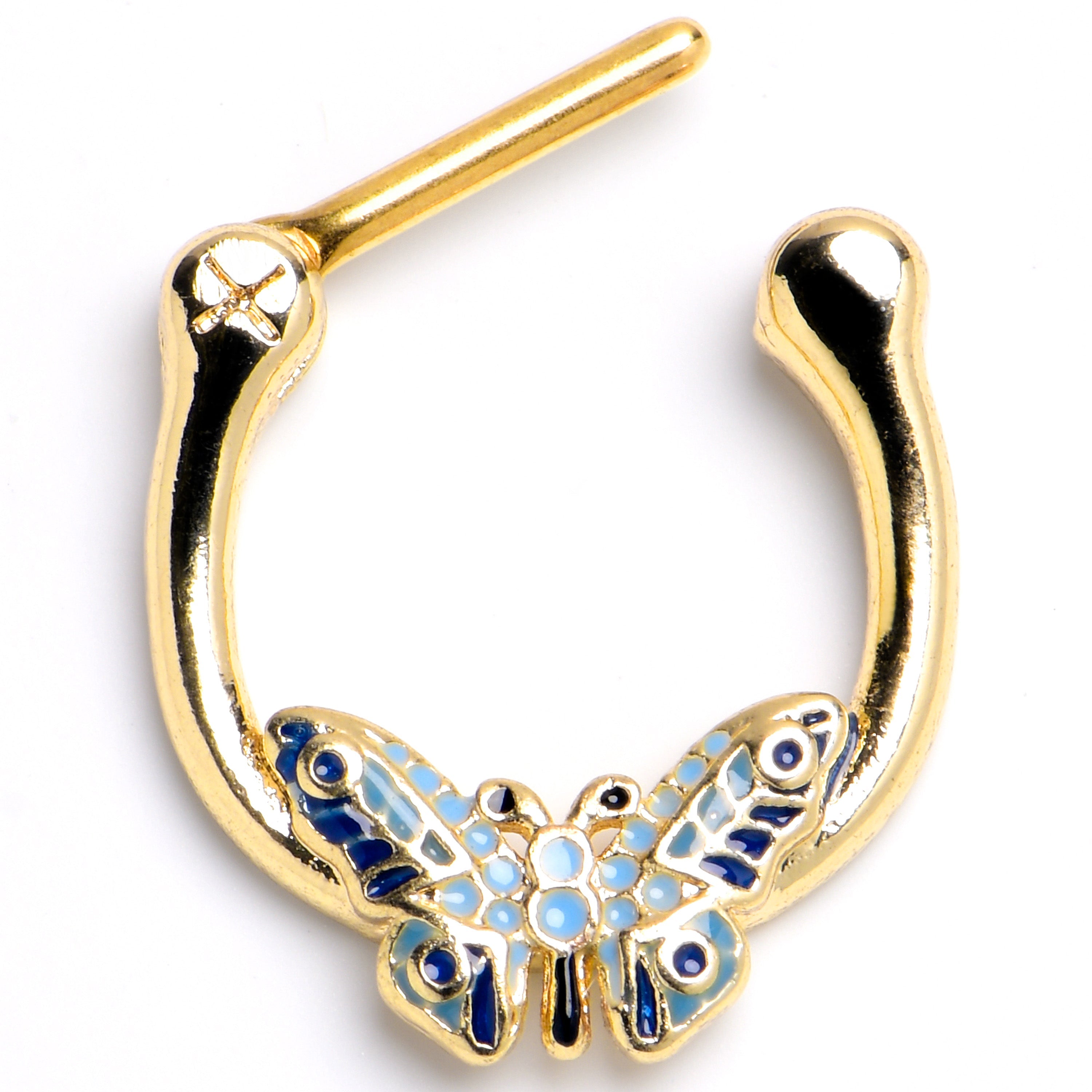 BodyCandy 16G 5/16 Gold Tone Evening Butterfly Cartilage Clicker — main product shot