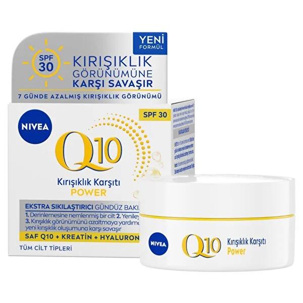 Nivea Q10 Power Anti-Wrinkle Day Cream with SPF30 - Hydrating Face Moisturizer for Women