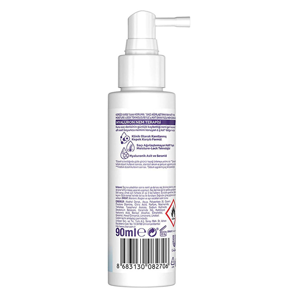 Clear Women Hyaluron Nem Terapisi Serum - 48 Hour Hydrating Anti-Dandruff Hair Serum for Dry Scalp
