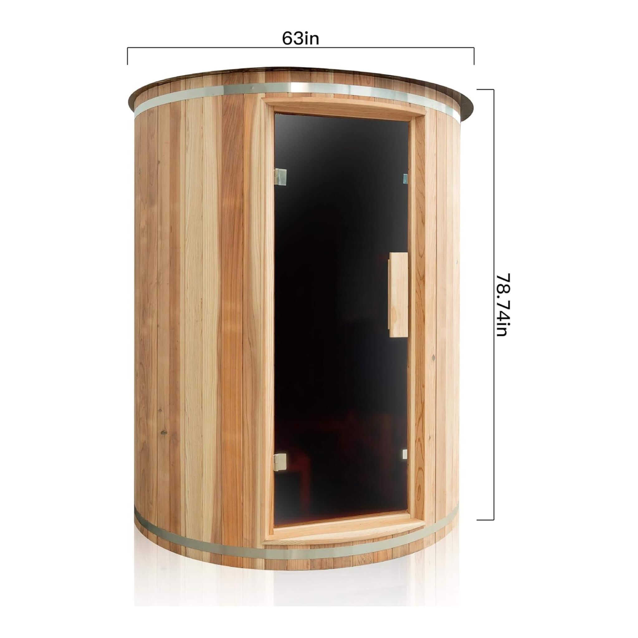 Thermora Barcelona Premium 78-Inch 4-Person Cedar Wood Outdoor Vertical Barrel Sauna With 6KW Heater, LED Lights And Stones (