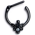 BodyCandy 16G 5/16 Black Faux Pearl Treasure Octopus Cartilage Clicker — main product shot