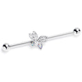 BodyCandy 14G Clear Aurora Gem Ultra Drama Butterfly Industrial Barbell 38mm — main product shot