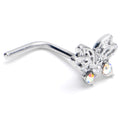 BodyCandy 20G 7mm Aurora Gem Ultra Drama Butterfly L Shape Nose Ring — main product shot
