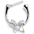 BodyCandy 16G 5/16 Aurora Gem Ultra Drama Butterfly Cartilage Clicker — main product shot