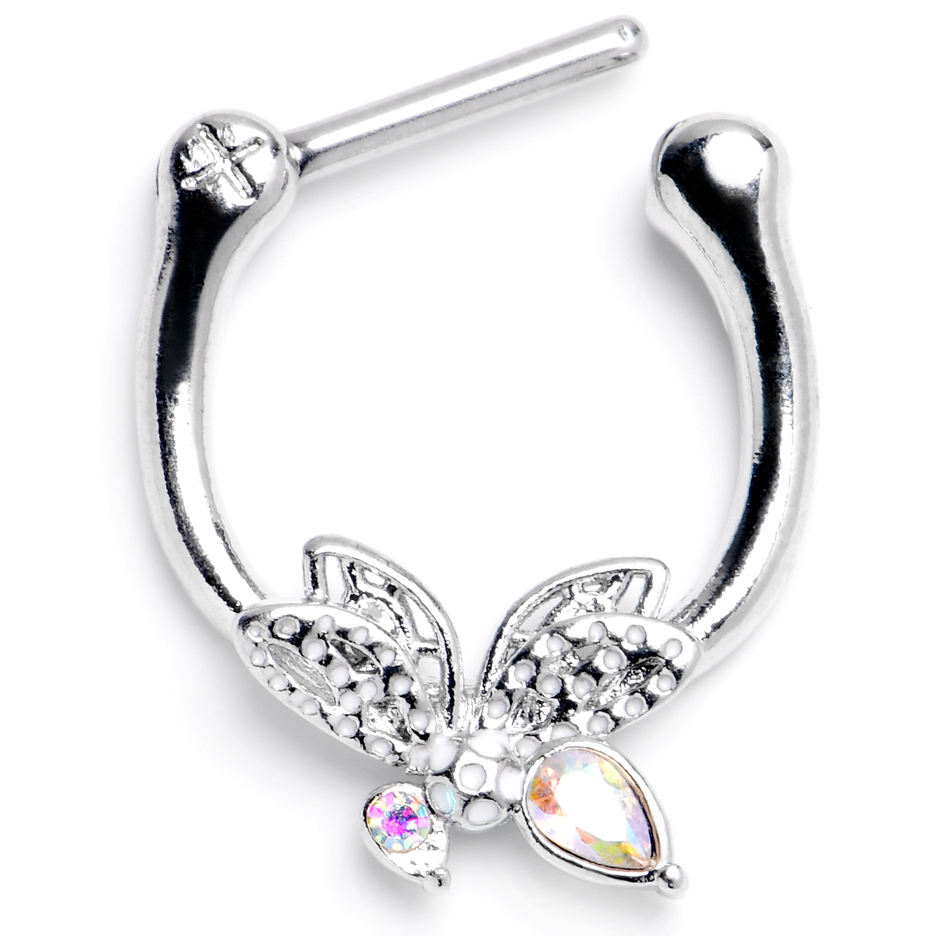 BodyCandy 16G 5/16 Aurora Gem Ultra Drama Butterfly Cartilage Clicker — main product shot