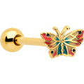 BodyCandy Gold Tone Sunrise Butterfly Barbell Tongue Ring — main product shot
