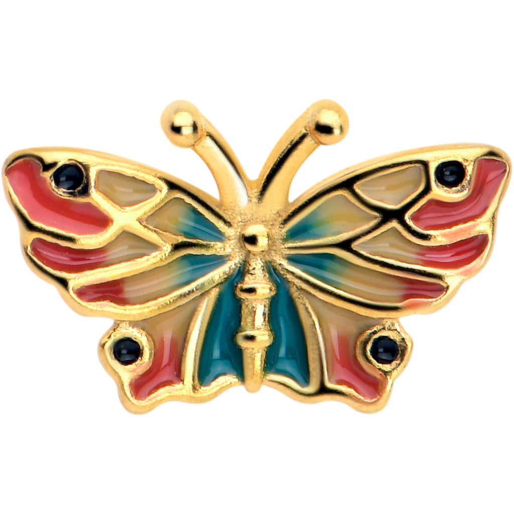 BodyCandy Gold Tone Sunrise Butterfly Barbell Tongue Ring — lifestyle context