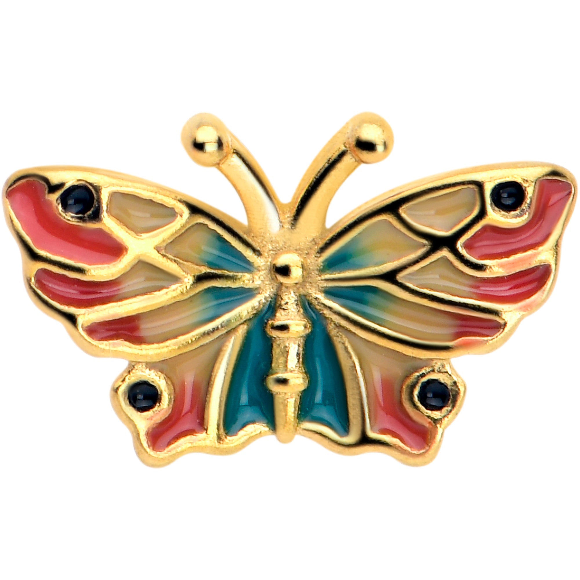 BodyCandy Gold Tone Sunrise Butterfly Barbell Tongue Ring — lifestyle context