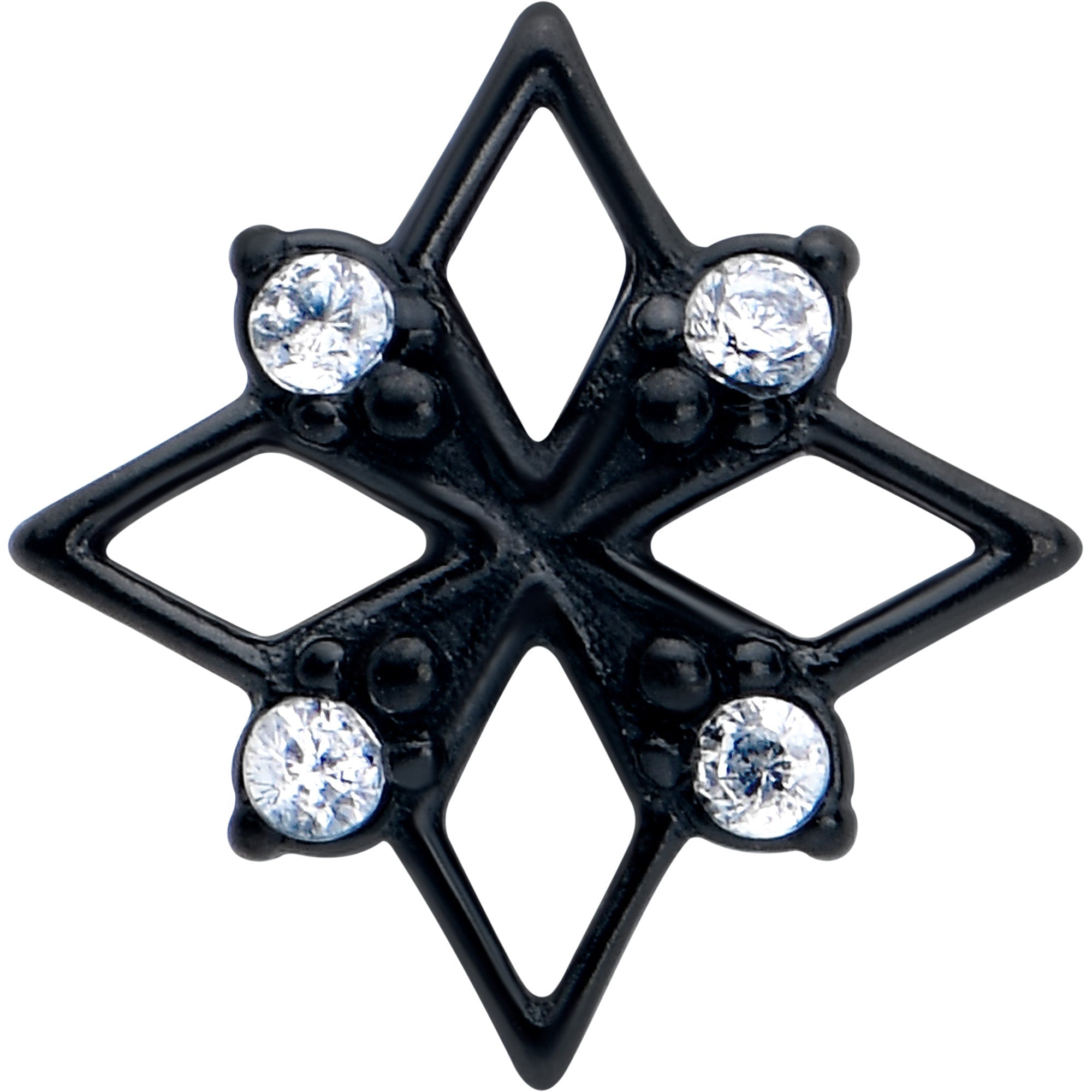BodyCandy Clear CZ Gem Black Gothic Star Barbell Tongue Ring — lifestyle context
