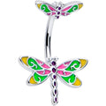 BodyCandy Dragonfly Colors Double Mount Belly Ring — main product shot