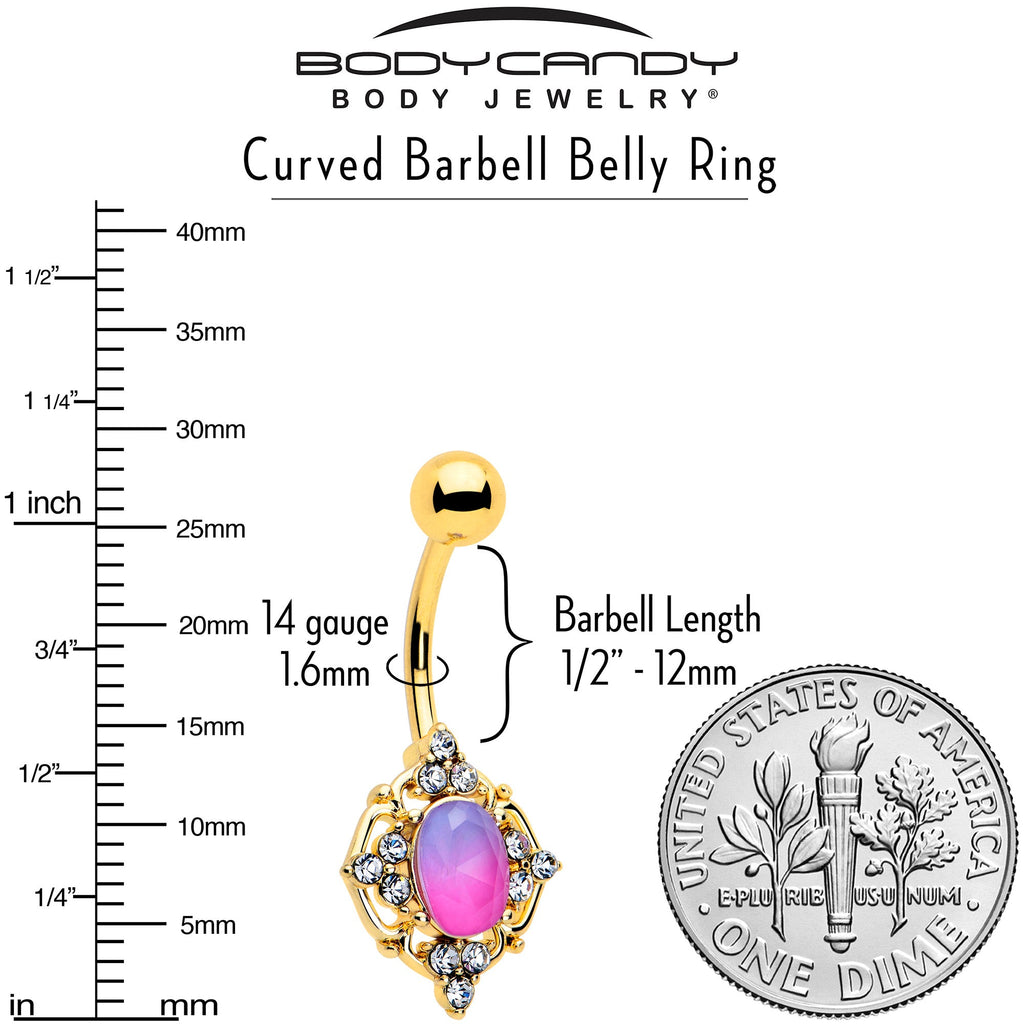 BodyCandy Pink Tourmaline Gold Tone Wondrous Glam Belly Ring — lifestyle context