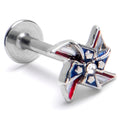 BodyCandy 16G 5/16 Clear Gem Festive Patriot Pinwheel Labret Monroe Tragus — main product shot