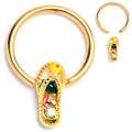 BodyCandy 16G 3/8 Clear Gem Gold Tone Beach Sandal BCR Captive Ring — main product shot