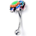 BodyCandy 16G 5/16 Colorful Elephant Curved Eyebrow Ring — main product shot