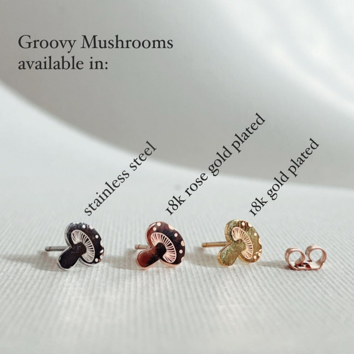 Groovy Mushrooms Metal Stud Earrings – Plant Dosage LLC, view 5