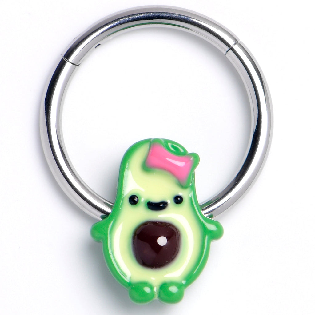 BodyCandy 16G 3/8 Cutie Avocado Hinged Segment Ring — main product shot