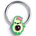 BodyCandy 16G 3/8 Cutie Avocado Hinged Segment Ring — main product shot