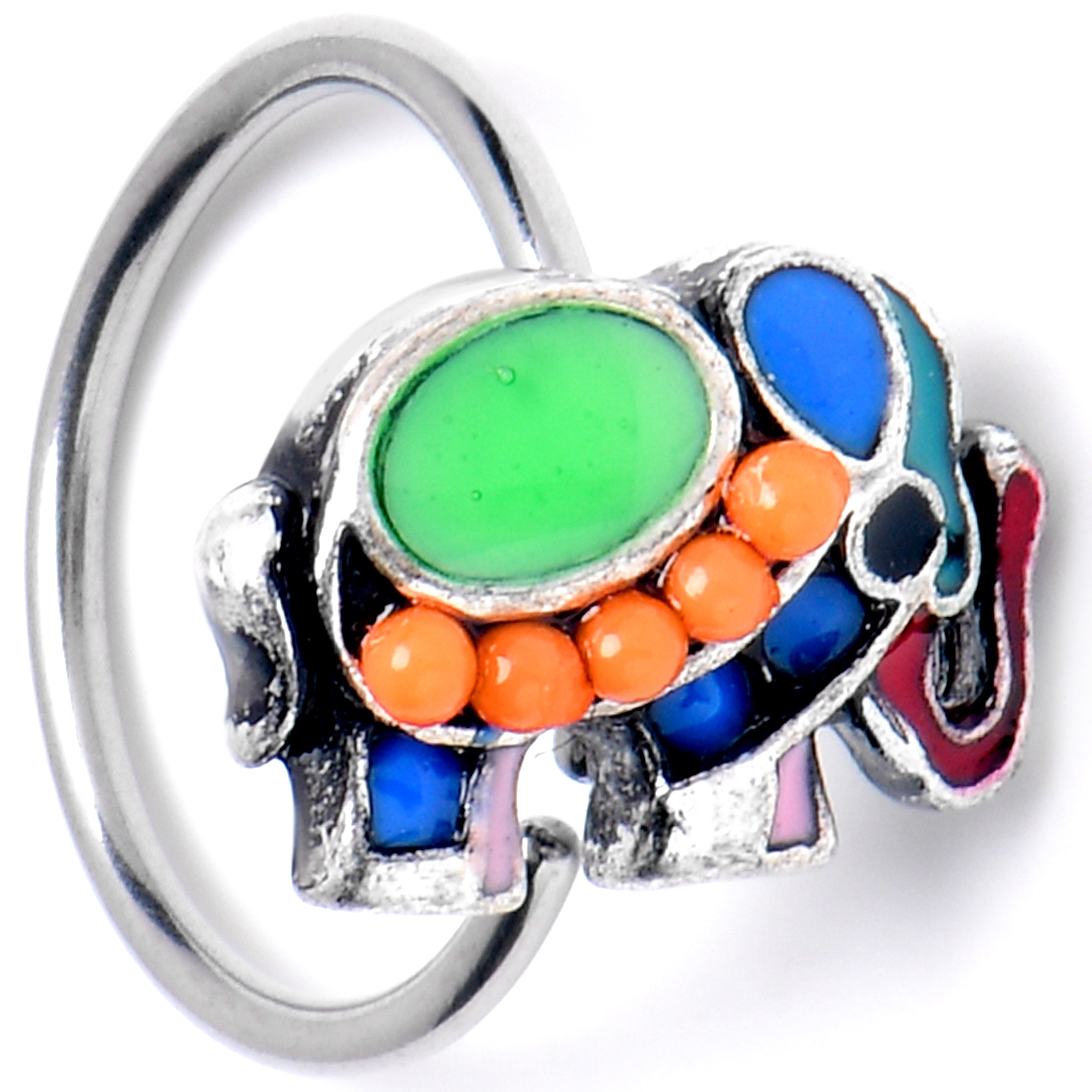 BodyCandy 20G 5/16 Colorful Elephant Nose Hoop — main product shot