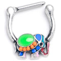 BodyCandy 16G 5/16 Colorful Elephant Cartilage Clicker — main product shot