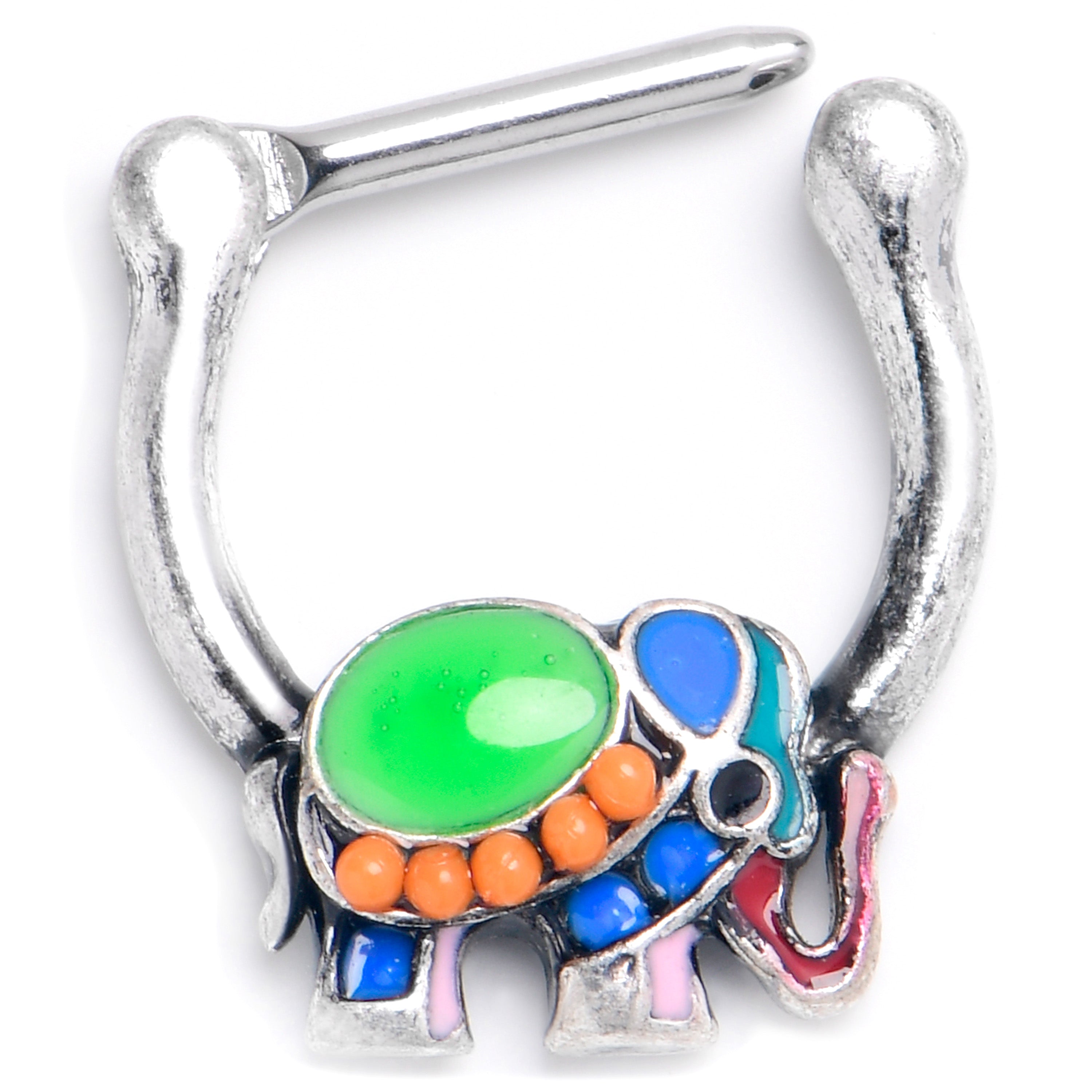 BodyCandy 16G 5/16 Colorful Elephant Cartilage Clicker — main product shot