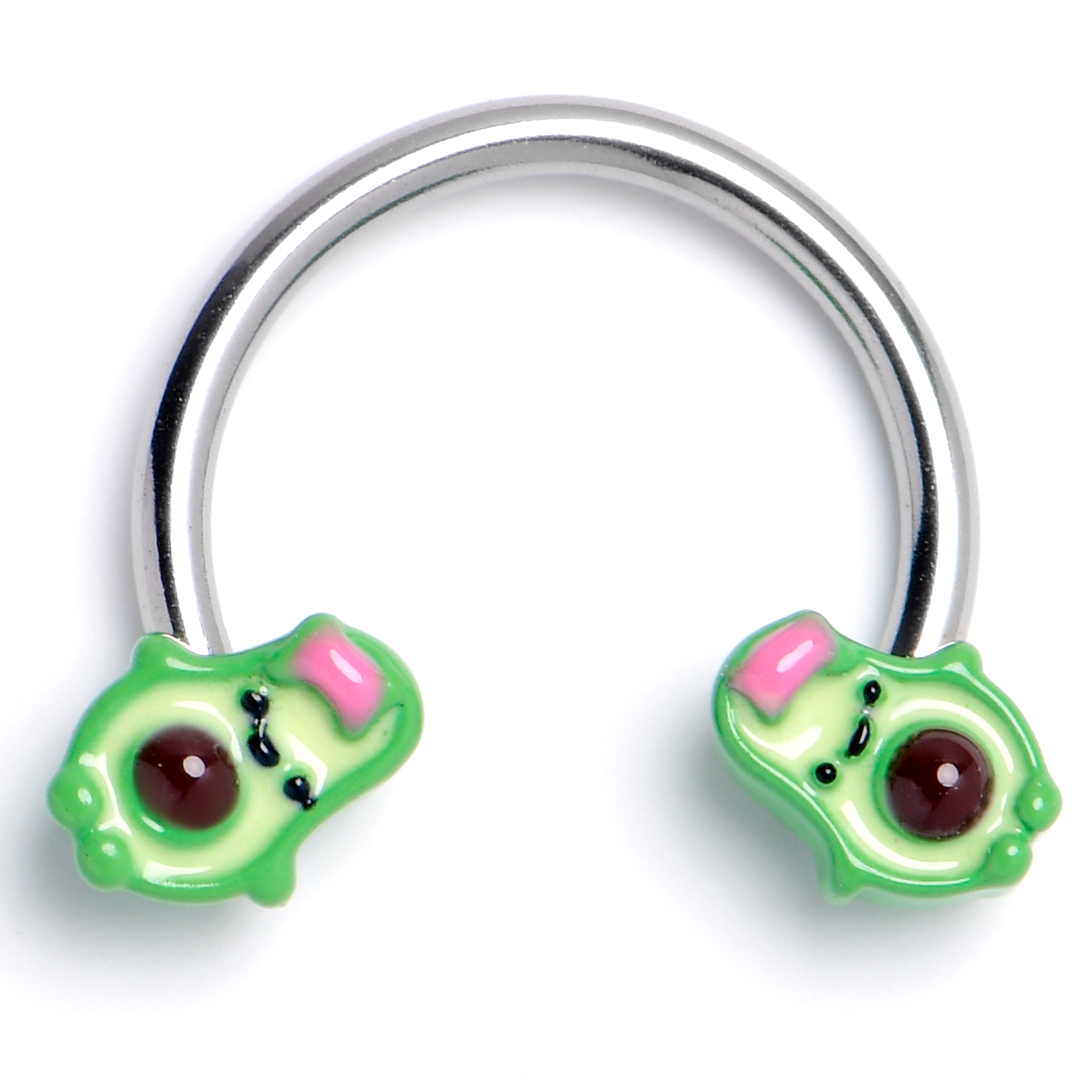 BodyCandy 16G 3/8 Cutie Avocado Horseshoe Circular Barbell — main product shot