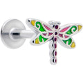 BodyCandy 16G Dragonfly Colors Flat Back Earring — main product shot
