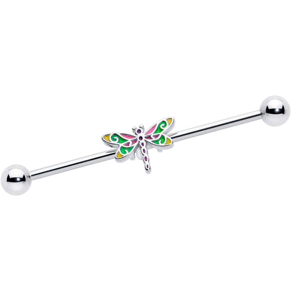 BodyCandy 14G Dragonfly Colors Industrial Barbell 38mm — main product shot