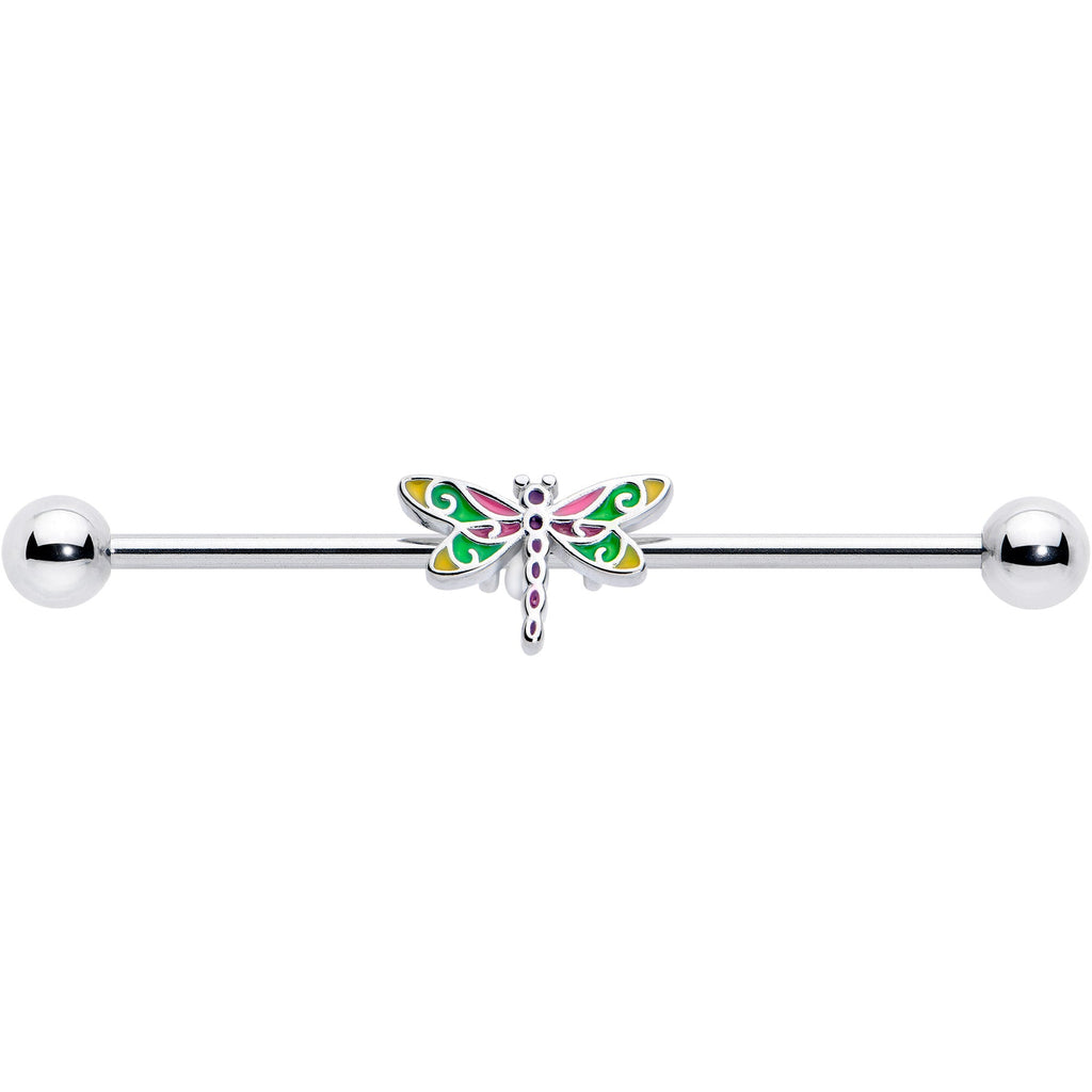 BodyCandy 14G Dragonfly Colors Industrial Barbell 38mm — lifestyle context