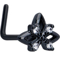 BodyCandy 20G 7mm Clear CZ Gem Black Gothic Star L Shape Nose Ring — main product shot