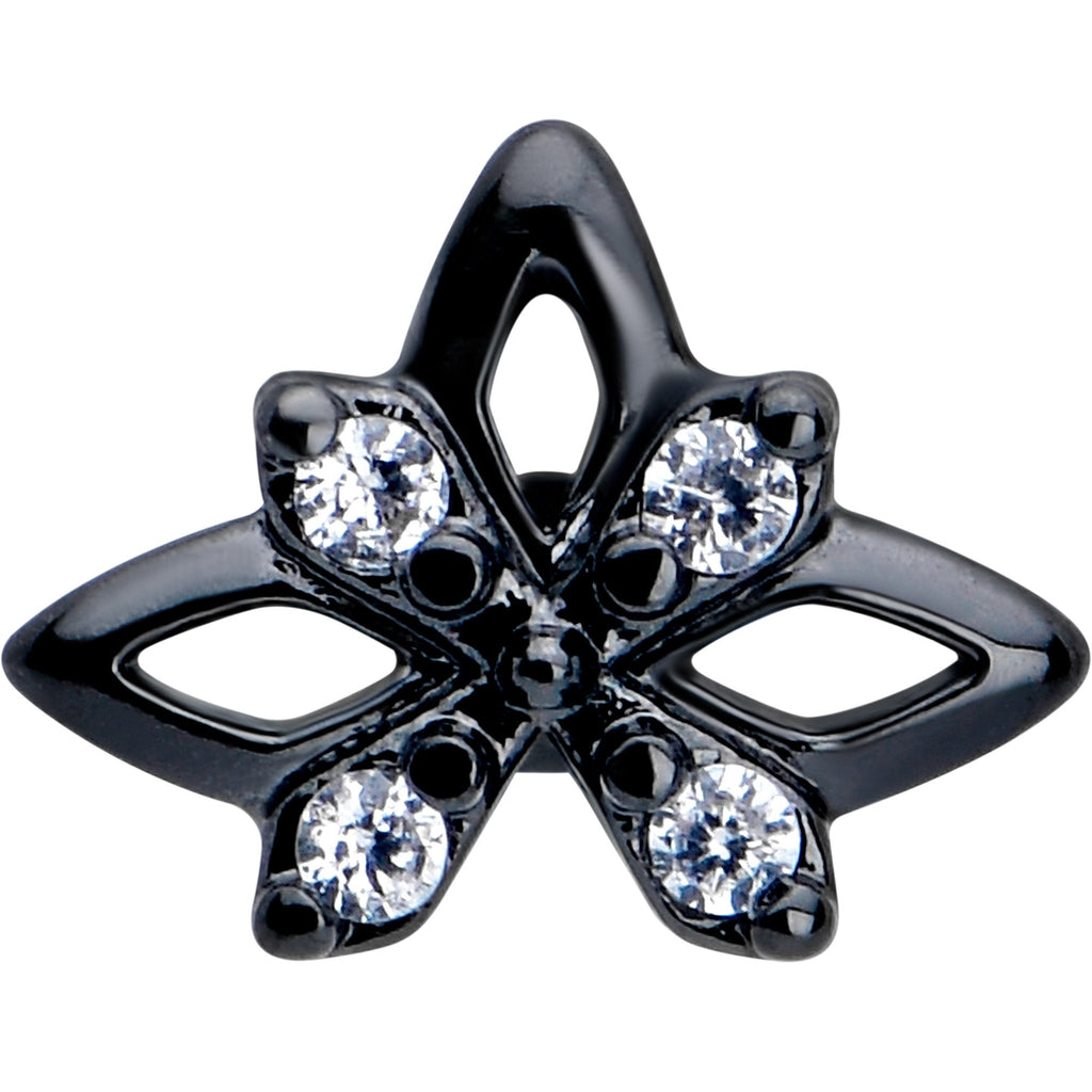 BodyCandy 20G 7mm Clear CZ Gem Black Gothic Star L Shape Nose Ring — lifestyle context