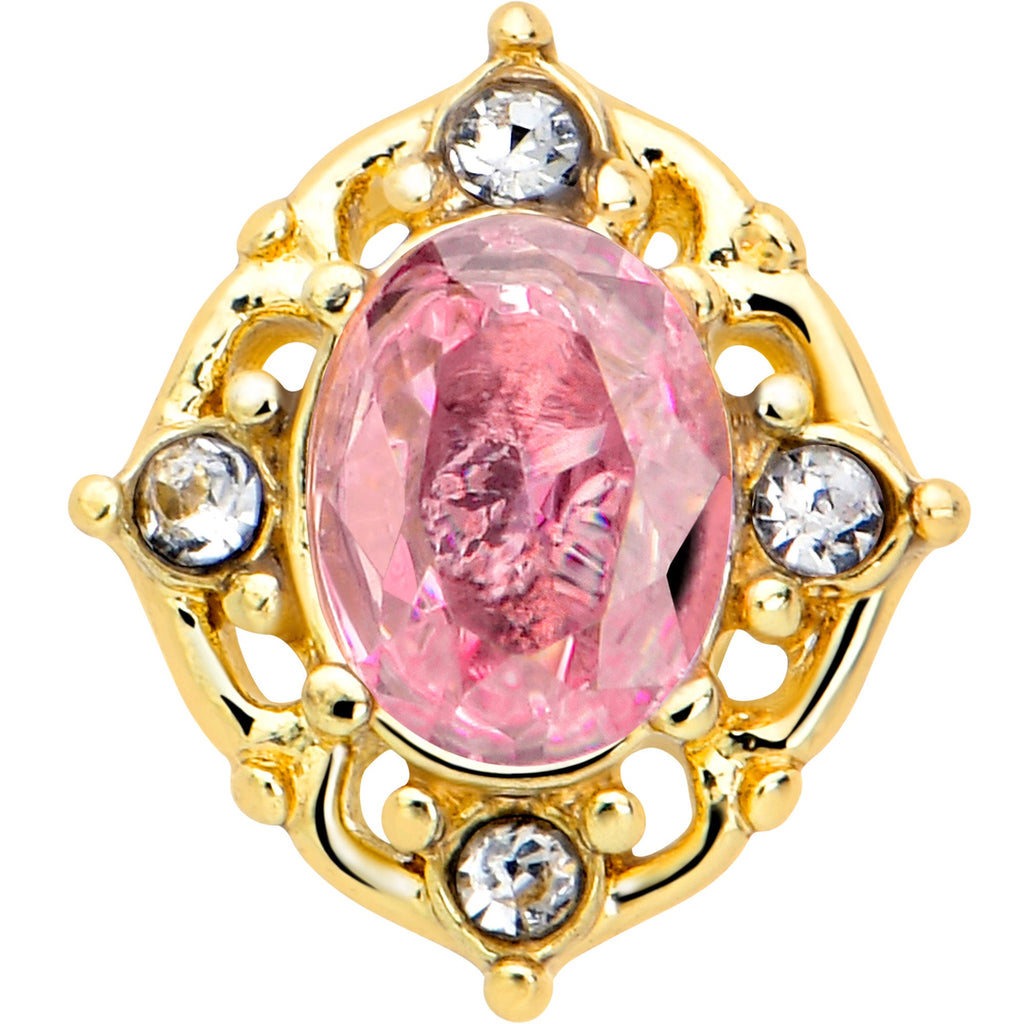 BodyCandy 20G 7mm Pink Tourmaline Golden Wondrous Glamour L Shape Nose Ring — lifestyle context