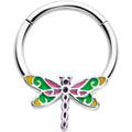 BodyCandy 16G 3/8 Dragonfly Color Hinged Segment Ring — main product shot