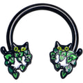 BodyCandy 16G 3/8 Black Pouncing Cat Horseshoe Circular Barbell — main product shot