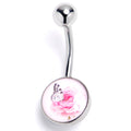 BodyCandy Butterfly Pink Rose Belly Ring — main product shot