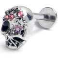 BodyCandy 16G 5/16 Pink Gem Stylish Skull Labret Monroe Tragus — main product shot