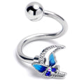 BodyCandy Aurora Gem Butterfly Blue Beauty Spiral Twister Belly Ring — main product shot