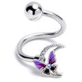 BodyCandy Aurora Gem Butterfly Purple Beauty Spiral Twister Belly Ring — main product shot