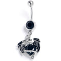 BodyCandy Black Gem Heart ofDragon Dangle Belly Ring — main product shot
