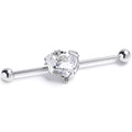BodyCandy 14G Clear Gem Heart ofDragon Industrial Barbell 38mm — main product shot