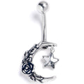 BodyCandy Clear Gem Ornate Moon Star Belly Ring — main product shot