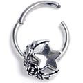 BodyCandy 16G 3/8 Clear Gem Ornate Moon Star Hinged Segment Ring — main product shot