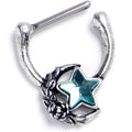 BodyCandy 16G 5/16 Blue Gem Ornate Moon Star Cartilage Clicker — main product shot
