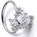 BodyCandy 20G 5/16 Clear CZ Gem Heart Crown Nose Hoop — main product shot