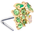 BodyCandy 20G 7mm Green Gem Butterfly Grapes L Shape Nose Ring — main product shot
